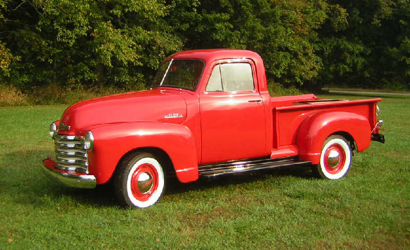 Auto erven n kla ek 1953 Chevy Pickup opraven motocykl